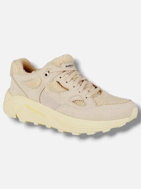 Brandblack Women's Beige Aura 130 Faux Shearling Sneakers Shoes Size 9